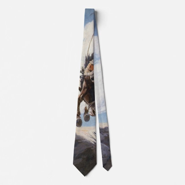 Vintage Western Cowboys, Bucking by NC Wyeth Tie (Front)
