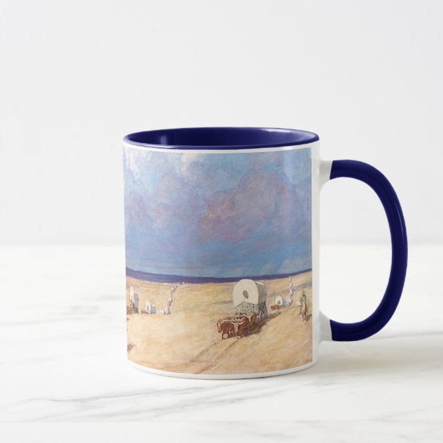 Vintage Western Cowboys, Covered Wagons by Wyeth Mug (Right)