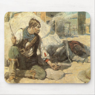 Vintage Western Cowboys, Hopalong by NC Wyeth Mouse Pad