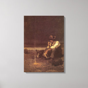 Vintage Western Cowboys, Plains Herder by NC Wyeth Canvas Print