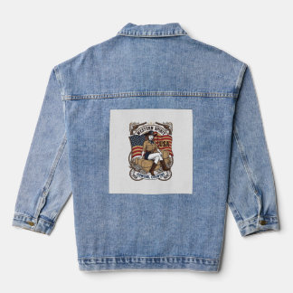 Vintage Western Cowgirl Patriotic Shirt Design_1 Denim Jacket