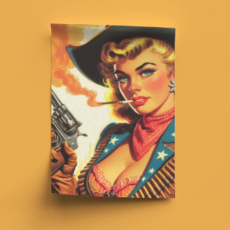 Vintage Western Cowgirl Pin Up Tissue Paper
