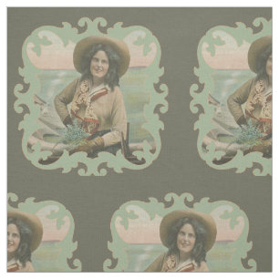Vintage Western Cowgirl With Broader Fabric