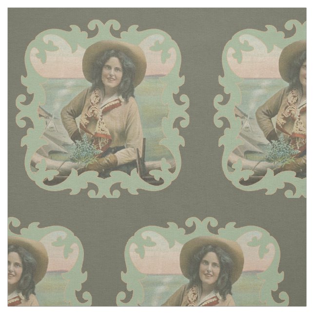 Vintage Western Cowgirl With Broader Fabric (Swatch)