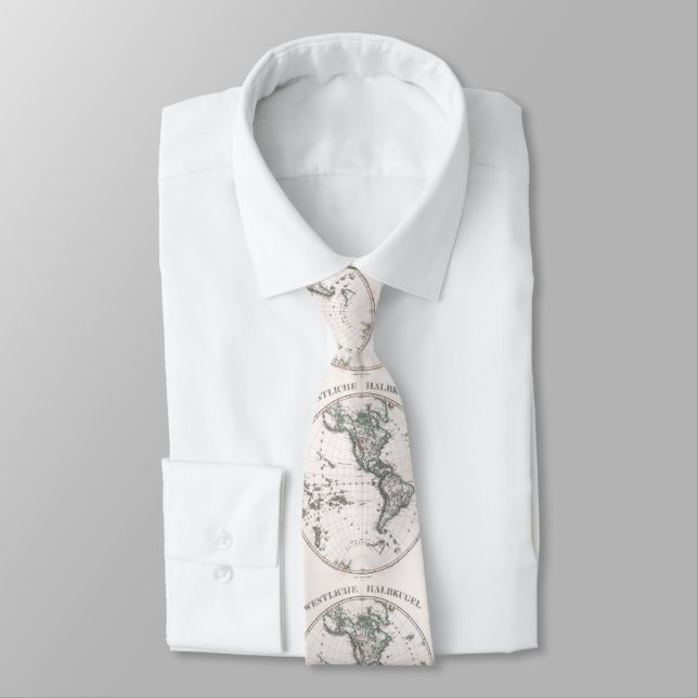 Vintage Western Hemisphere Map (1873) Tie (Tied)
