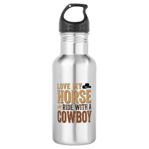 Vintage Western Horse and Cowboy Quote Shirt Desig 532 Ml Water Bottle
