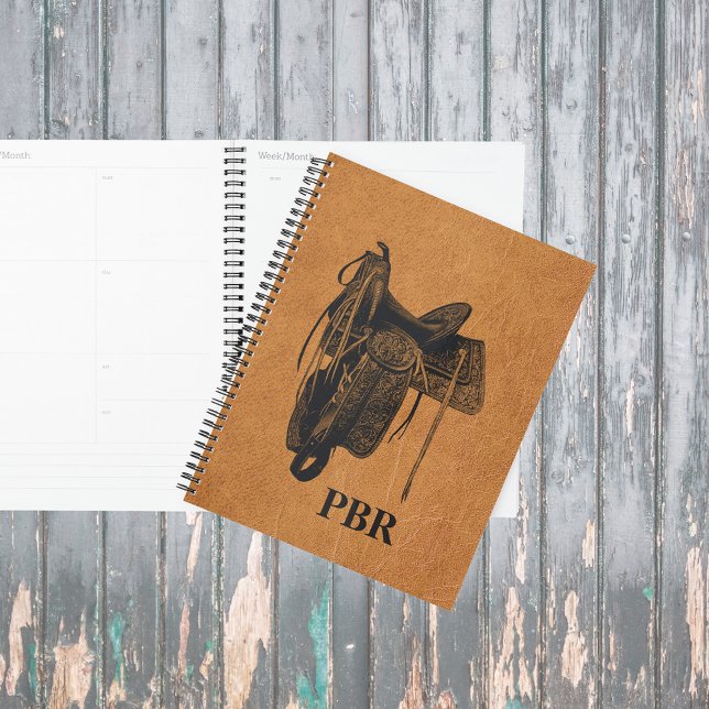 Vintage Western Horse Saddle Monogram  Planner (Creator Uploaded)