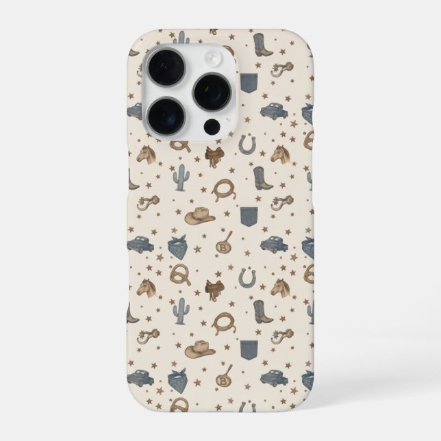 Vintage Western Icons Pattern iPhone Case (Back)