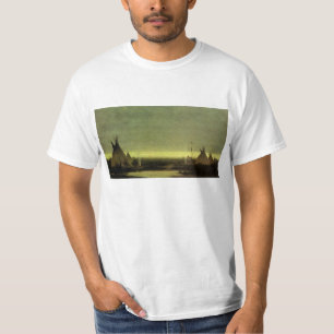 Vintage Western, Indian Camp at Dawn by Tavernier T-Shirt
