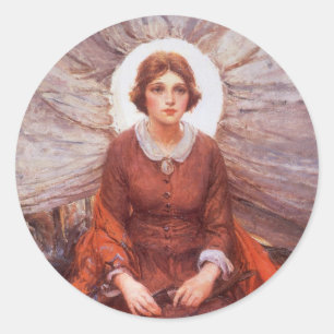 Vintage Western, Madonna of the Prairie by Koerner Classic Round Sticker