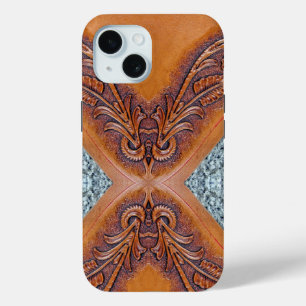 vintage western medieval renaissance leather iPhone 15 case