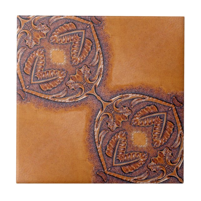 vintage western medieval renaissance leather tile (Front)