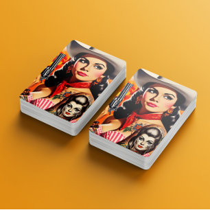 Vintage Western Pin-up Playing Cards