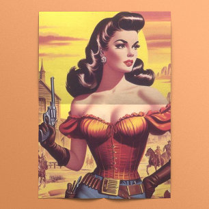 Vintage Western Pin-up Tissue Paper