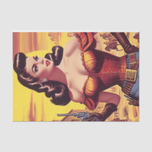 Vintage Western Pin-up Tissue Paper