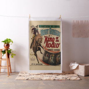Vintage Western Poster King Of The Rodeo -Lg Print Fabric