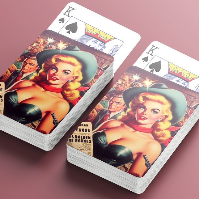Vintage Western Pulp Girl Playing Cards (Creator Uploaded)