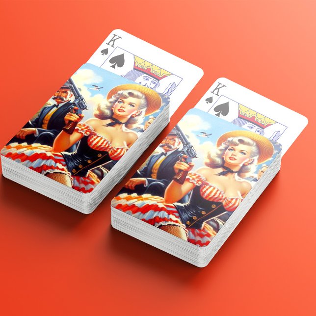 Vintage Western Pulp Girl Playing Cards (Creator Uploaded)