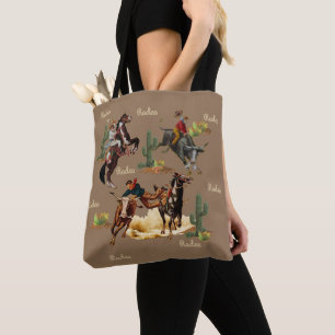 Vintage Western Rodeo Events Cowboys Cowgirls Tot Tote Bag