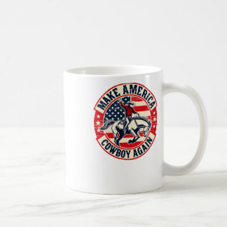Vintage Western Rodeo Usa Flag Makes America A Cow Coffee Mug