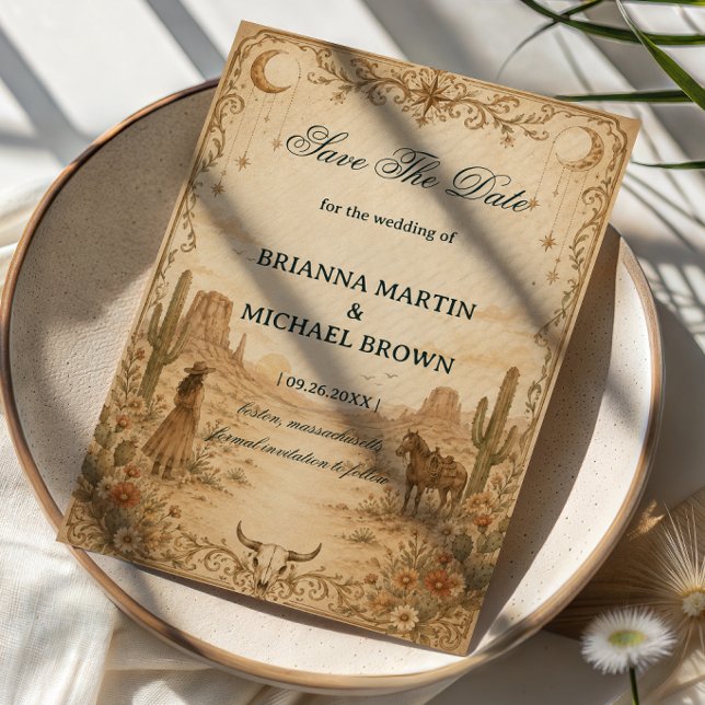 Vintage Western Romantic Ornamental Save The Date (Creator Uploaded)
