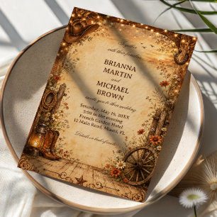 Vintage Western Rustic Invitation