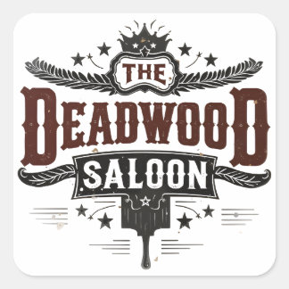 Vintage Western Saloon Square Sticker