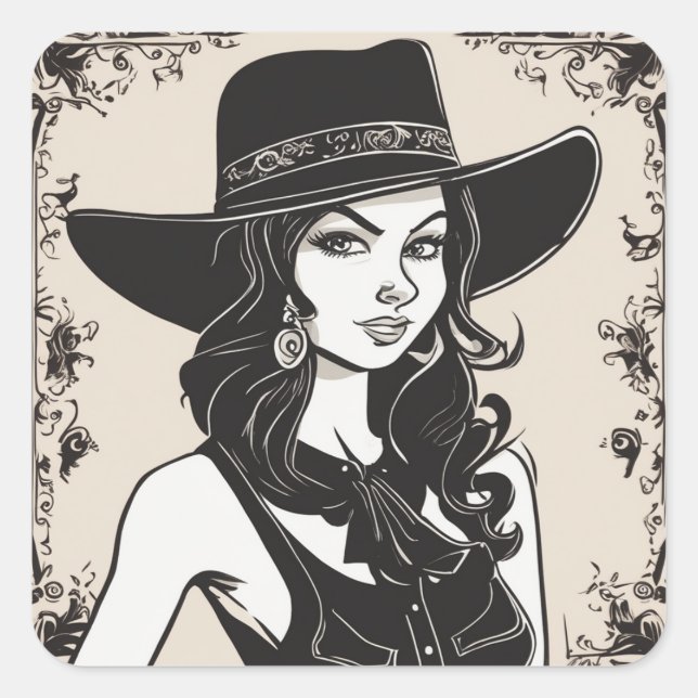 Vintage Western Style LBD Sticker (Front)