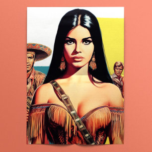 Vintage Western Woman Tissue Paper