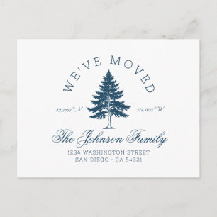 Vintage We've Moved Change of Address Woods Tree  Postcard