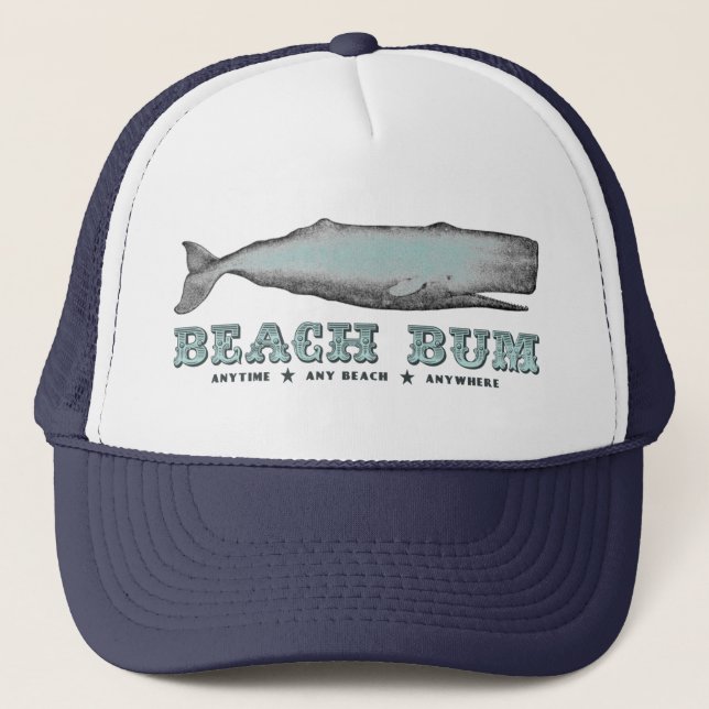 Vintage Whale Beach Bum Casquette (Devant)