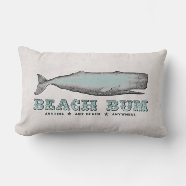Vintage Whale Beach Bum Pillows (Front)