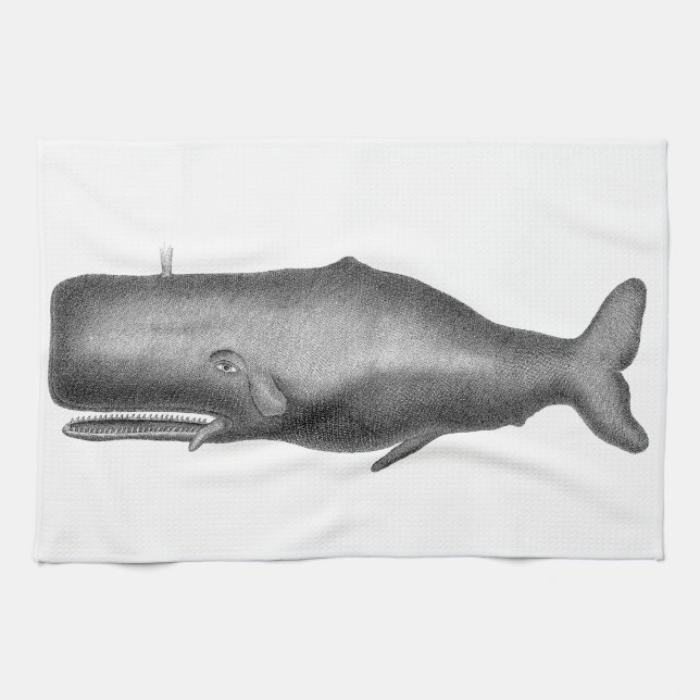 Vintage Whale Kitchen Towel (Horizontal)