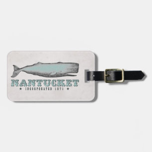 Vintage Whale Nantucket MA Inc 1671 Luggage Tag