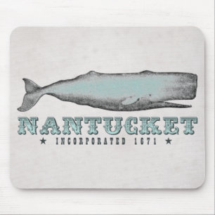 Vintage Whale Nantucket MA Inc 1671 Mousepad