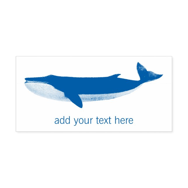 VINTAGE WHALE RUBBER STAMP WITH CUSTOMISABLE TEXT (Design)