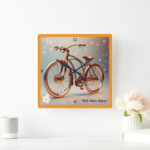 "Vintage Wheels" Square Wall Clock