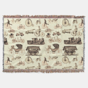 Vintage Wheels Throw Blanket