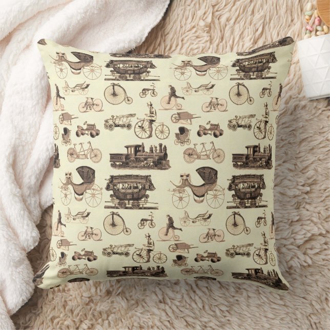 Vintage Wheels Throw Pillow (Blanket)