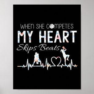 Vintage When She Competes My Heart Skips Beats Mot Poster