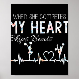 Vintage When She Competes My Heart Skips Beats Mot Poster