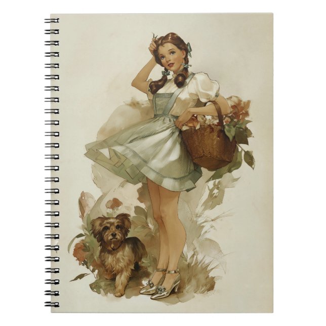 Vintage Whimsical Dorothy and Toto Notebook (Front)