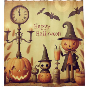 Vintage, whimsical Halloween pumpkins & bats