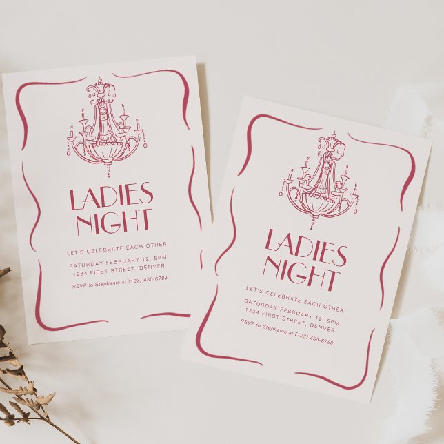 Vintage Whimsical Ladies Night Galentines Invite (Creator Uploaded)