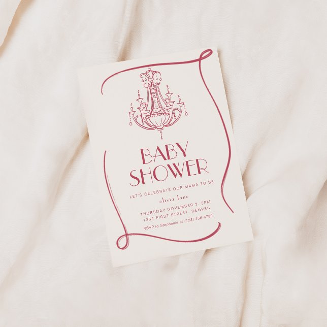Vintage Whimsical Pink Baby Shower Invite (Creator Uploaded)