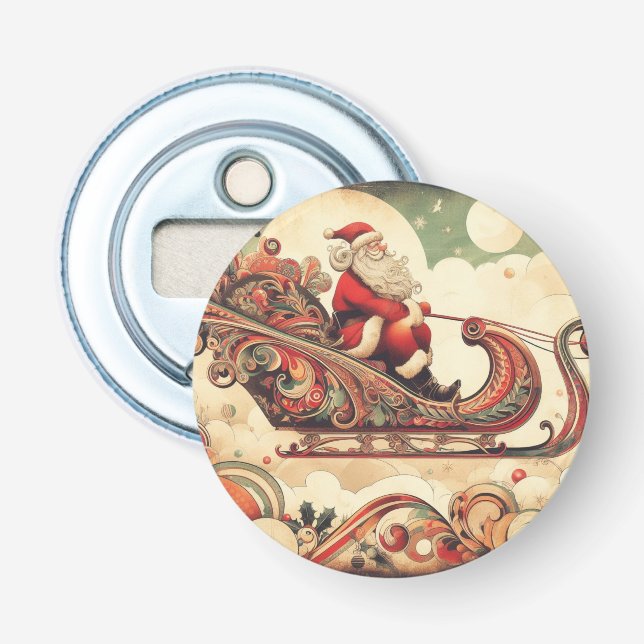 vintage/whimsical/santa/Christmas Bottle Opener (Front)