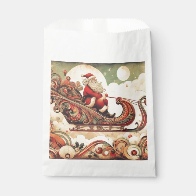 vintage/whimsical/santa/Christmas Favour Bag (Front)