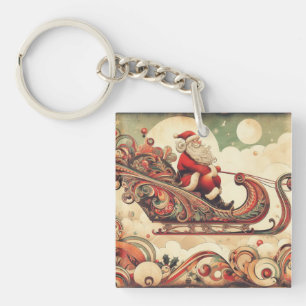 vintage/whimsical/santa/Christmas Keychain