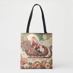 vintage/whimsical/santa/Christmas Tote Bag