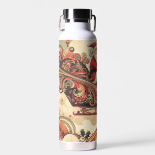vintage/whimsical/santa/Christmas Water Bottle